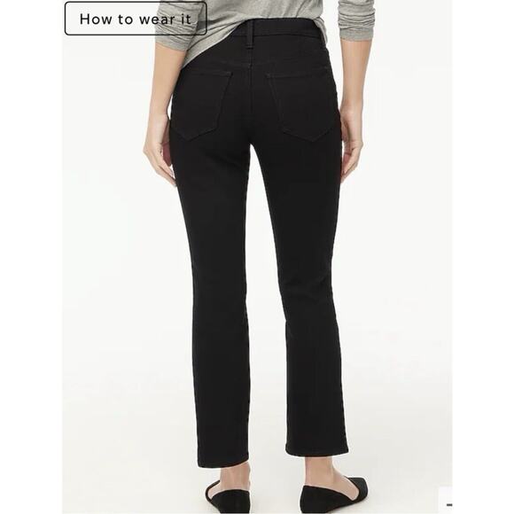 NWT J Crew Factory Women‎ Mid Rise Flare Crop Jeans 25 Signature Stretch Black - Picture 3 of 14